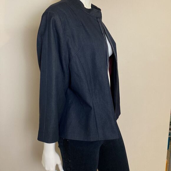 Sharagano Jacket Black Zipper Closure 3/4 Sleeves Size 18 - Picture 4 of 7